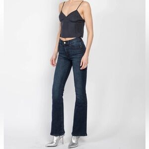 TWP midnight navy silk crop top